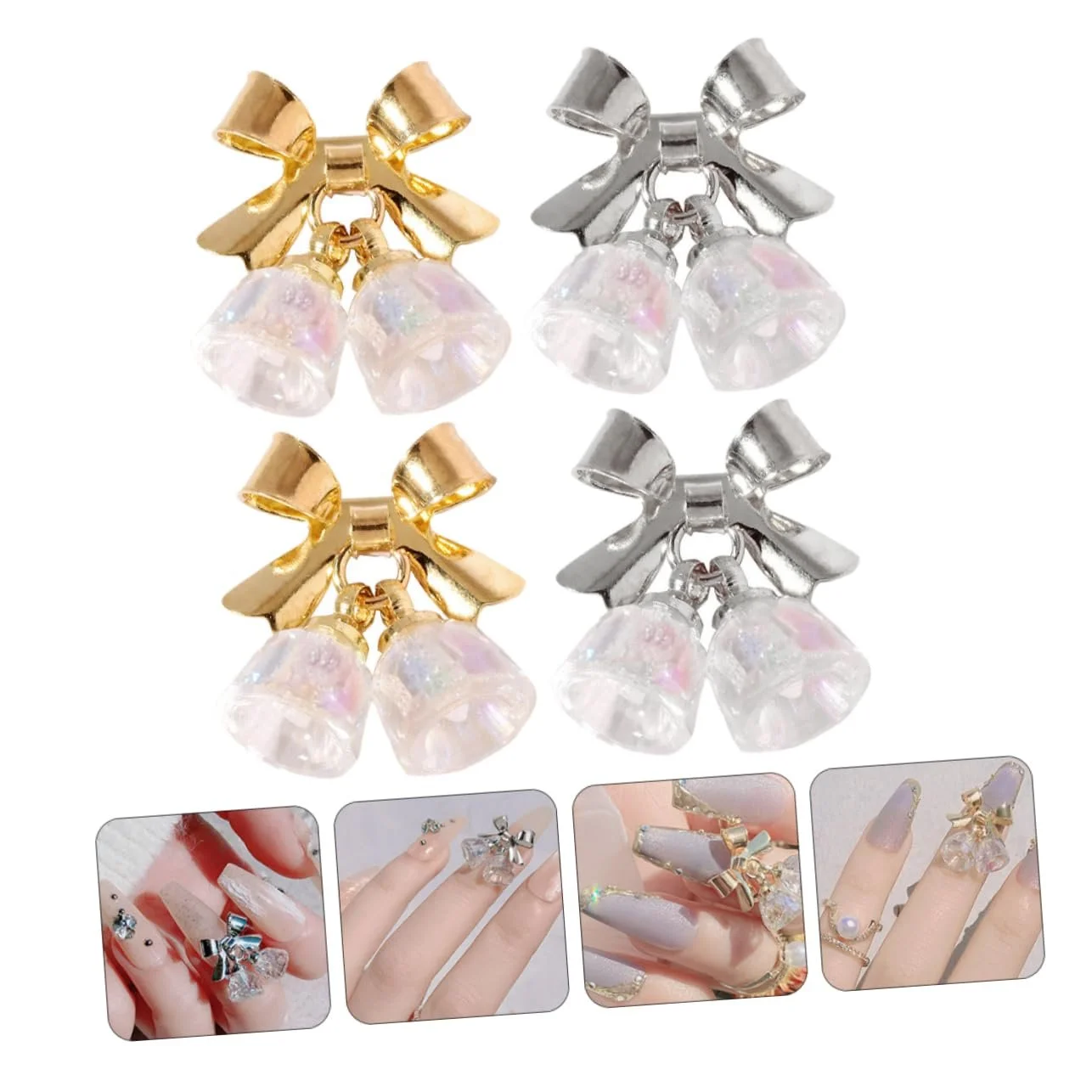 Наклейки для ногтей Beavorty Рождественские 4 шт Колокольчики, фото №2