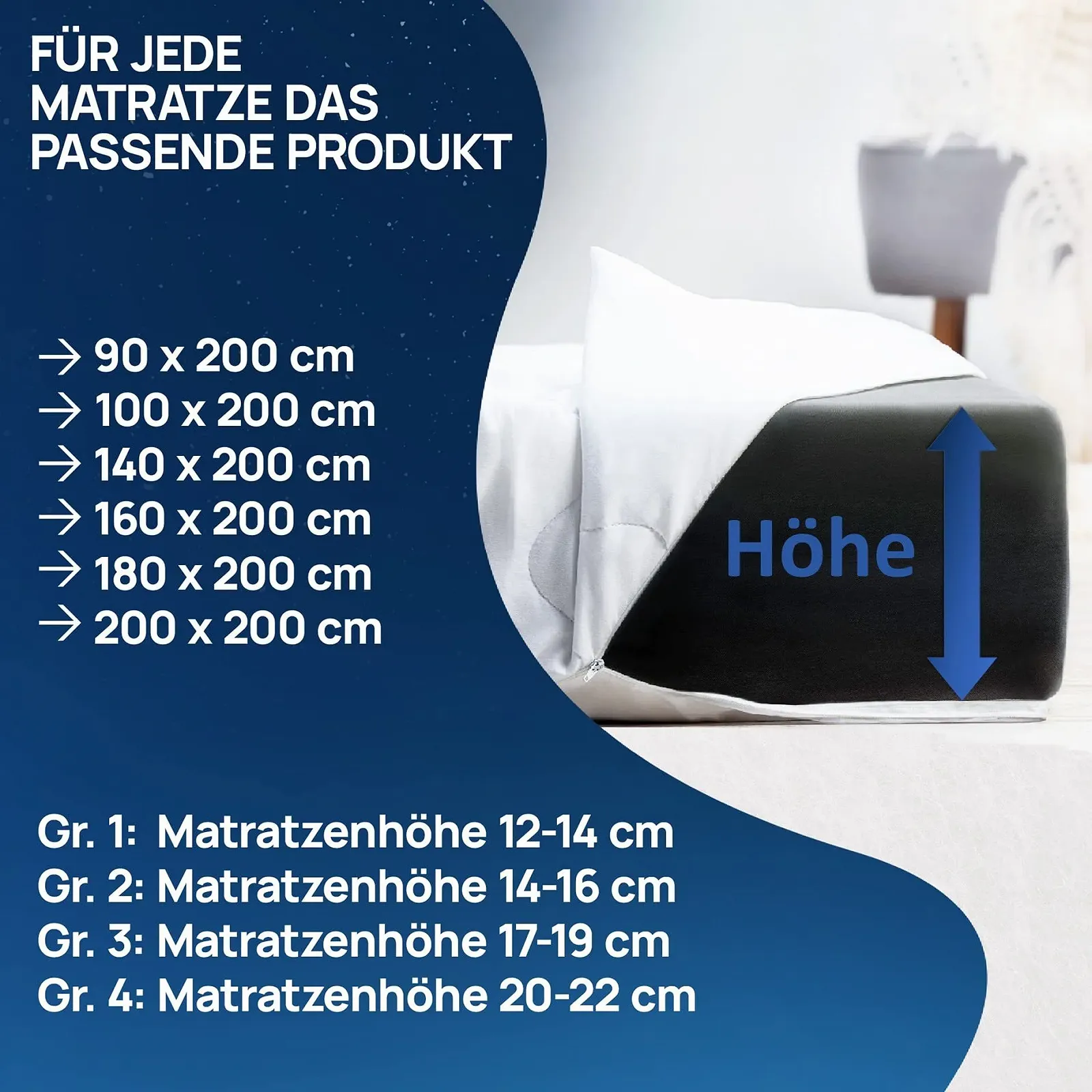 Протектор для матраца Lileno HomE з блискавкою, мікрофібровий, придатний для прання, 160x200 см, фото №7