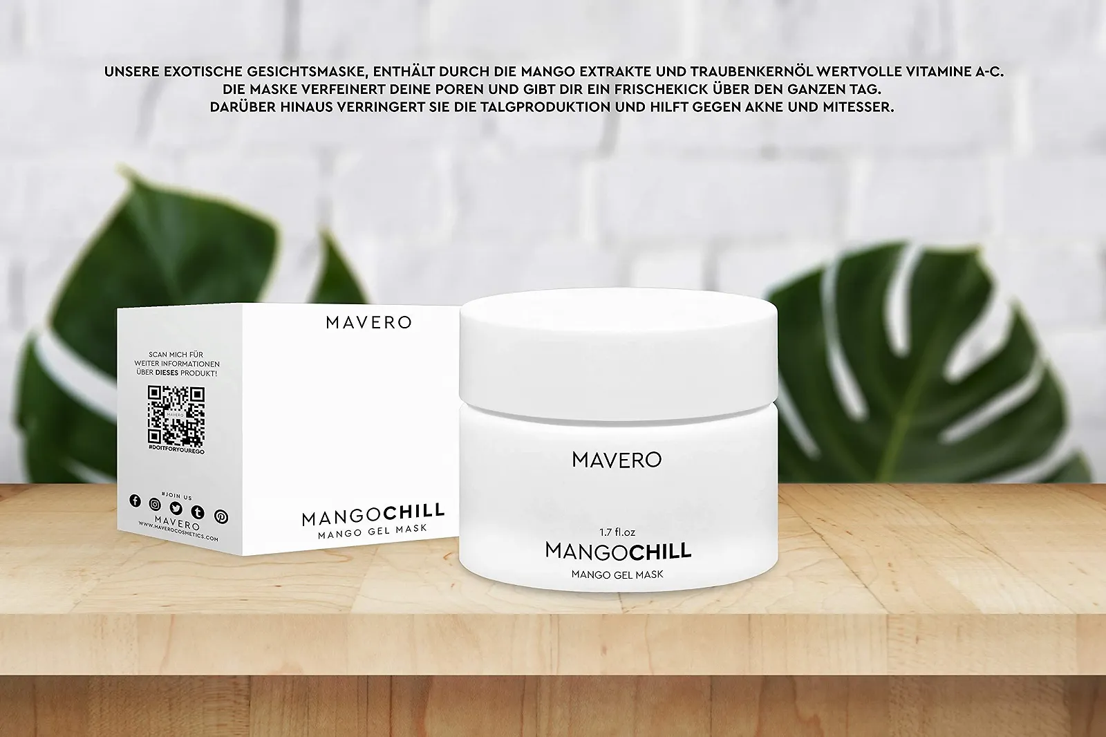 Маска для обличчя з вітаміном C MAVERO MANGOCHILL з екстрактами манго для проблемної шкіри, фото №4