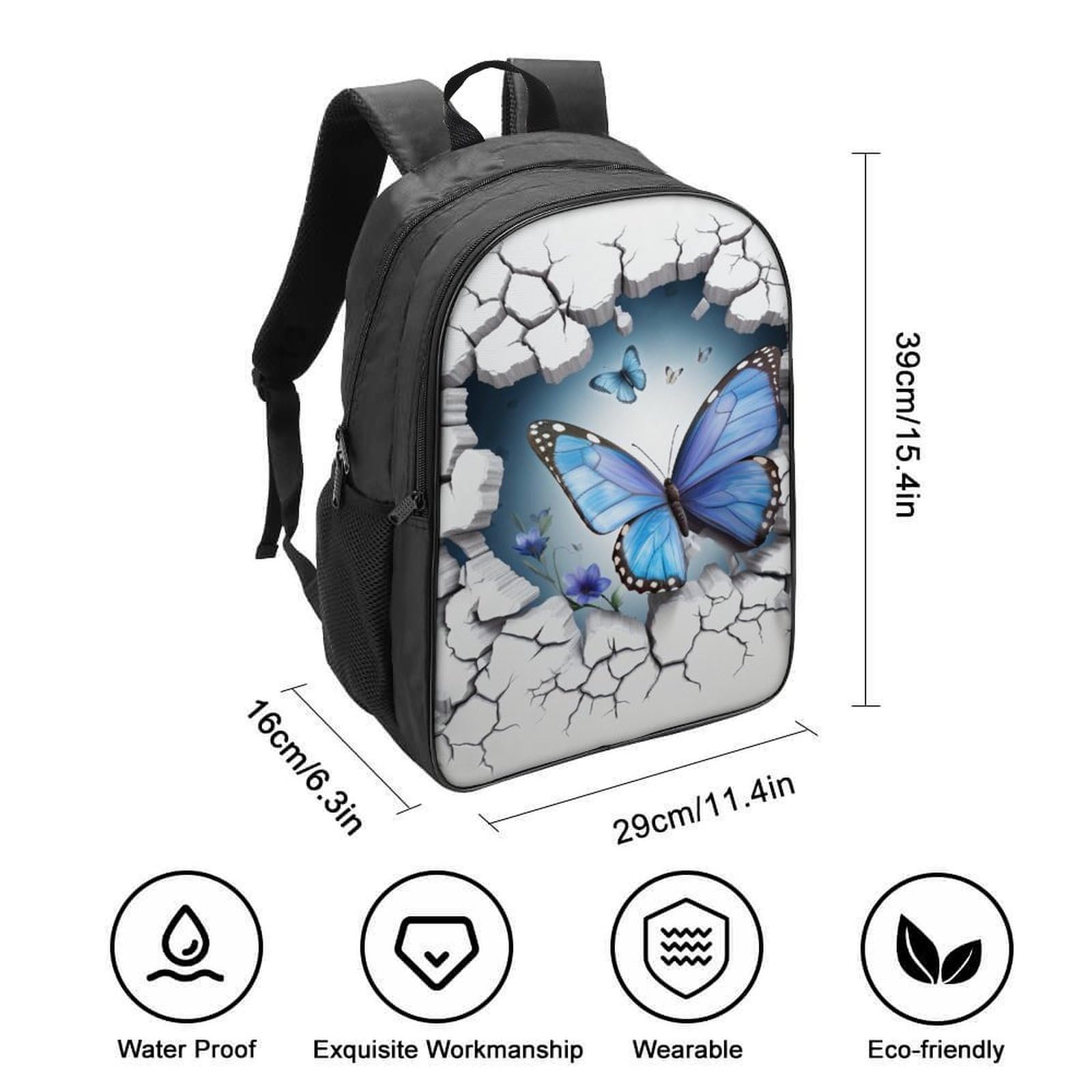 Ранець DPEOANEBN Butterfly 40x28x16см, фото №2