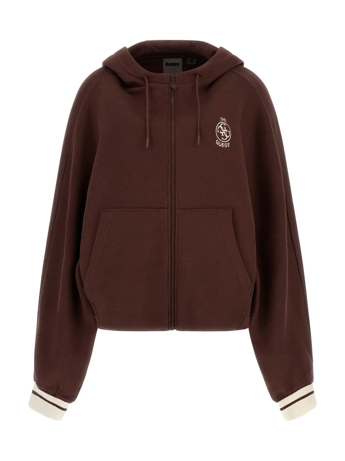 Женский свитшот с капюшоном GUESS street-style Коричневый - S, фото №1