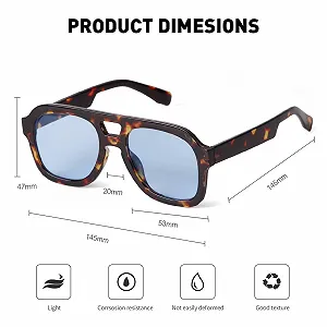 Сонцезахисні окуляри пілоти ADEWU Ретро 70-х років Вінтажні з подвійним містком Великі сонцезахисні окуляри із захистом від ультрафіолету synthetic.ua - Фото 1