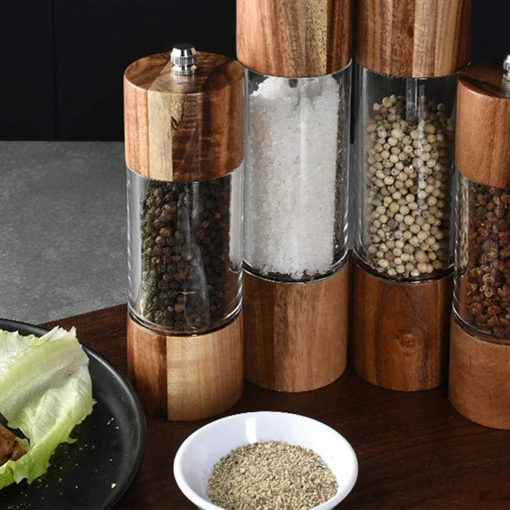 Млин Дерев'яний акриловий ручний кухонний помічник, 2 шт, фото №5