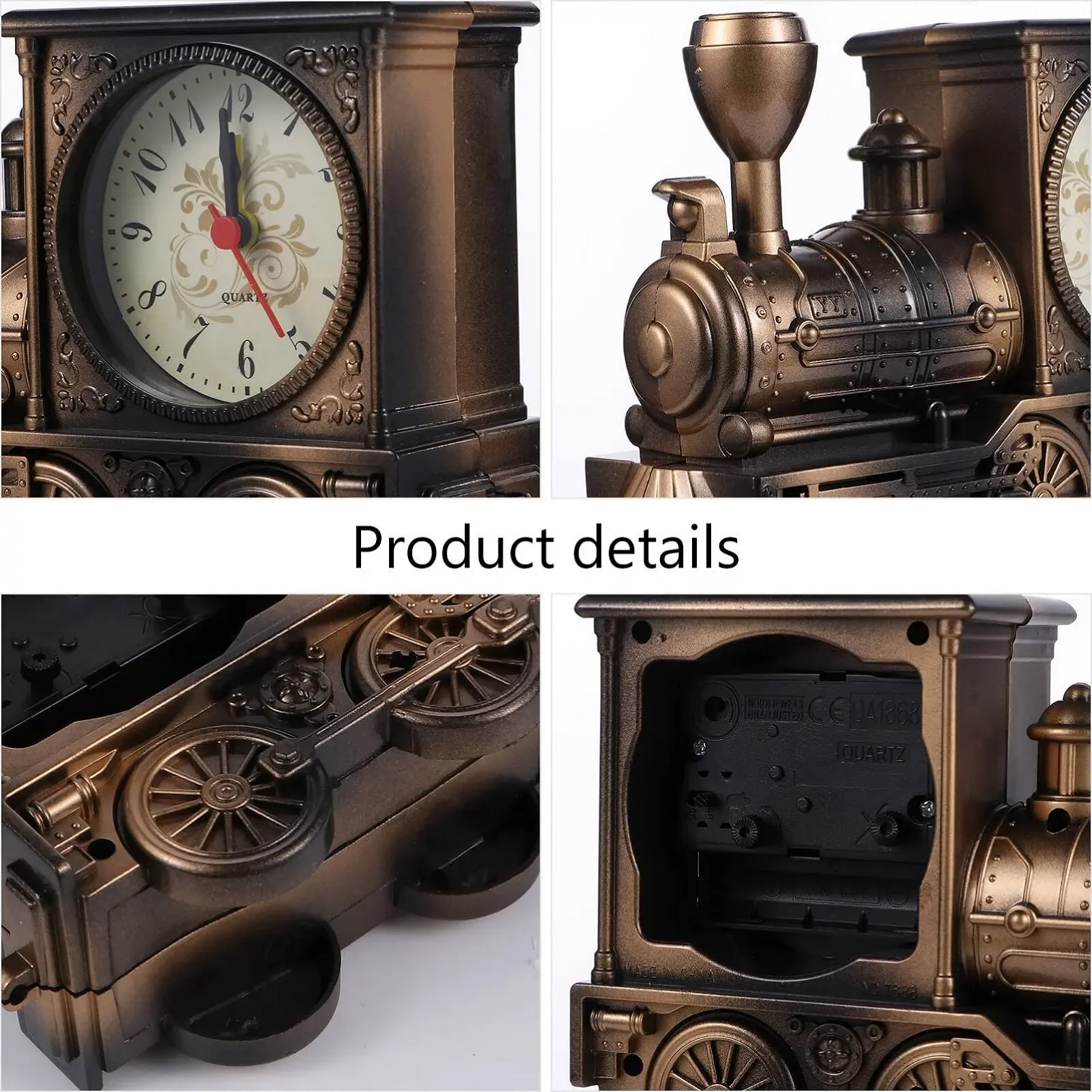 Будильник Настільний у стилі ретро потяга VOSAREA Пластиковий Паровоз, фото №5 Будильник Настільний у стилі ретро потяга VOSAREA Пластиковий Паровоз, фото №5