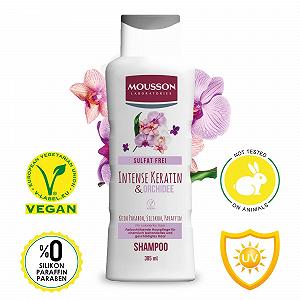 Шампунь Mousson Intensive Keratin & Orchid Захист кольору і відновлення для фарбованого волосся synthetic.ua - Фото 1