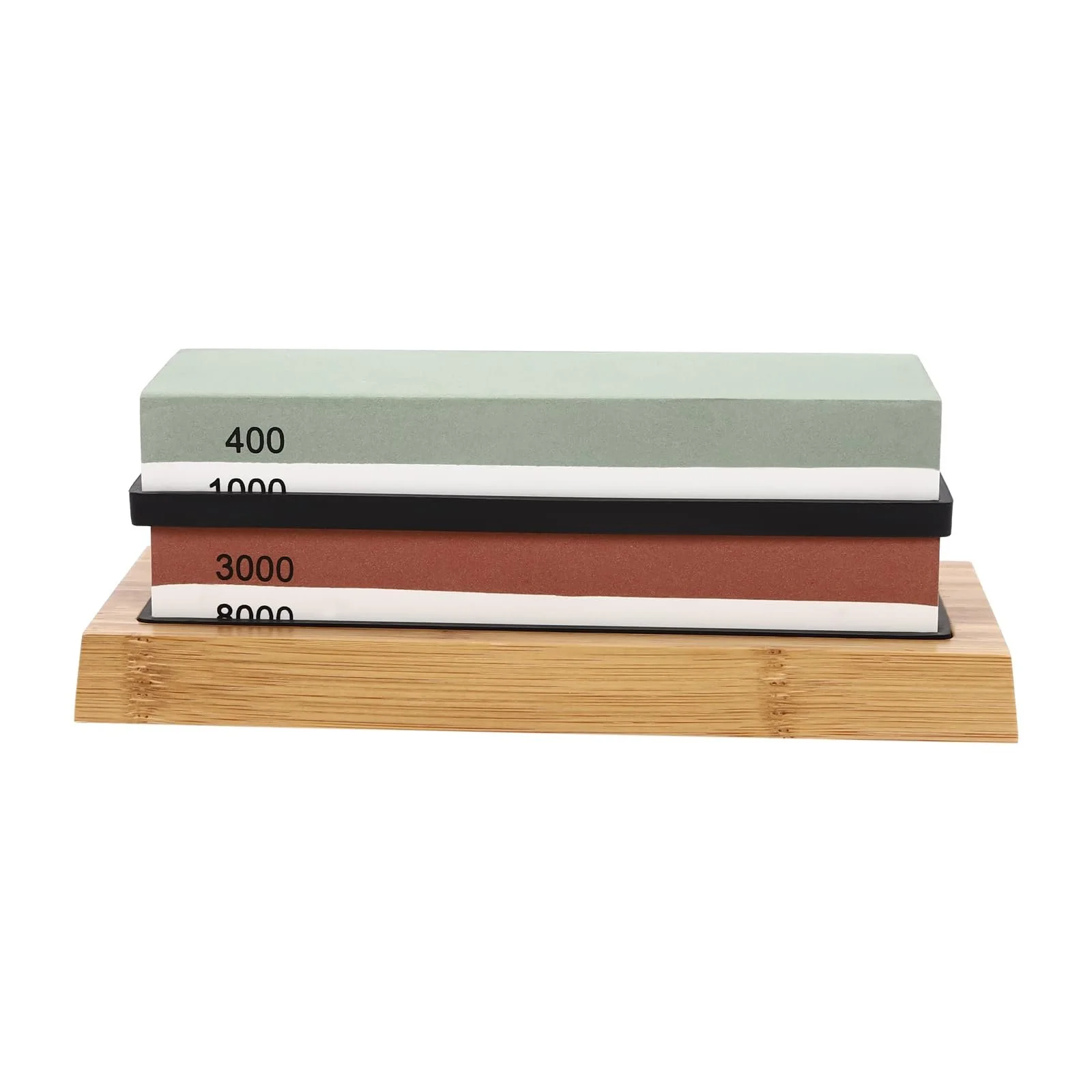 Професійний набір точильних каменів 400/1000 3000/8000 з бамбуковою основою, правильним каменем та шкіряними ременями, фото №4