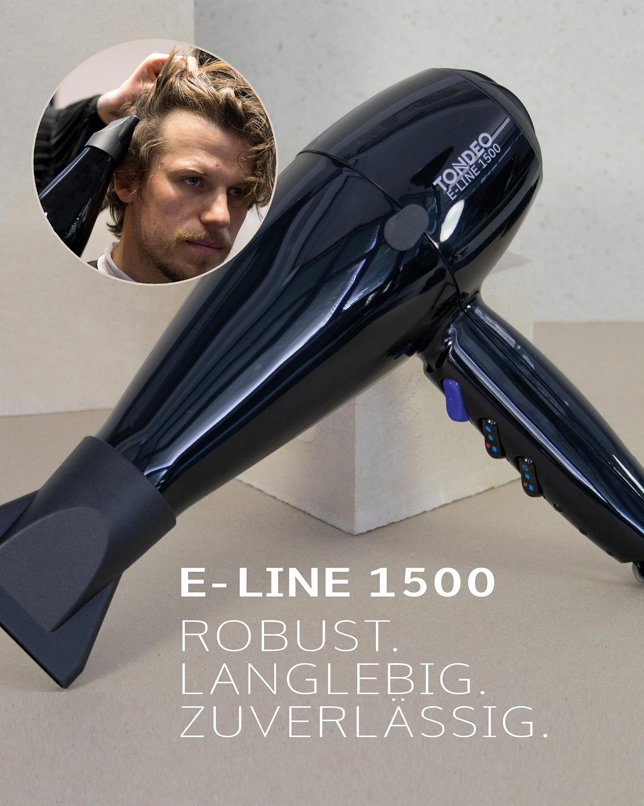 Фен Tondeo E-Line 1500 Profi, черный, фото №3