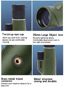 Монокуляр HZYDD 10-20x50 з Zoom BAK4 FMC synthetic.ua - Фото 1