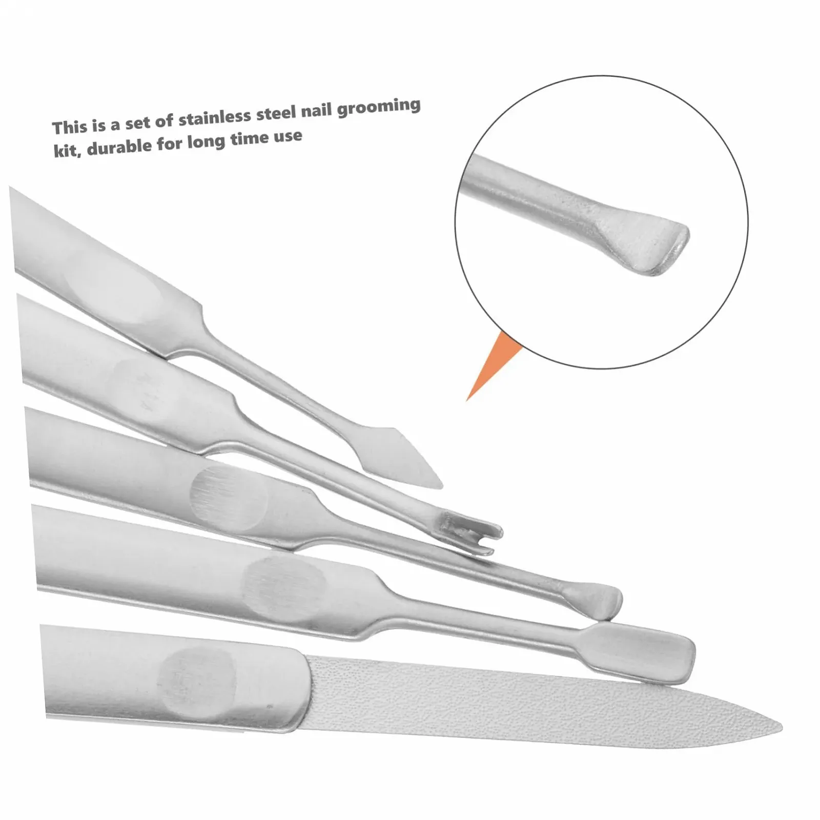 Набор инструментов для ухода за ногтями Healvian, 5 предметов, для использования дома и в путешествиях, фото №8