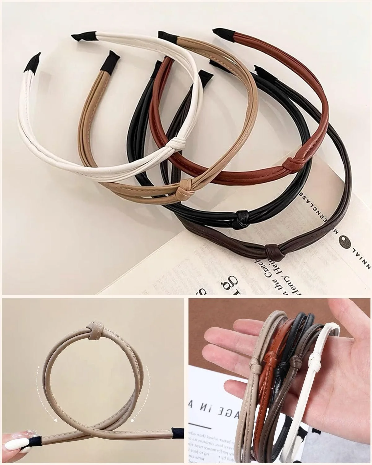 Набір з 5 модних жіночих обручів для волосся з вузлом, фото №4 Набір з 5 модних жіночих обручів для волосся з вузлом, фото №4