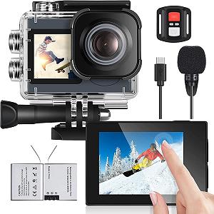 Екшн-камера Icefox 4K Ultra HD 20MP Водонепроникна 40м 170° Надширокий кут WiFi Камкордер Стабілізація зображення Ice Dual 1350 mAh Батарея - Фото 1