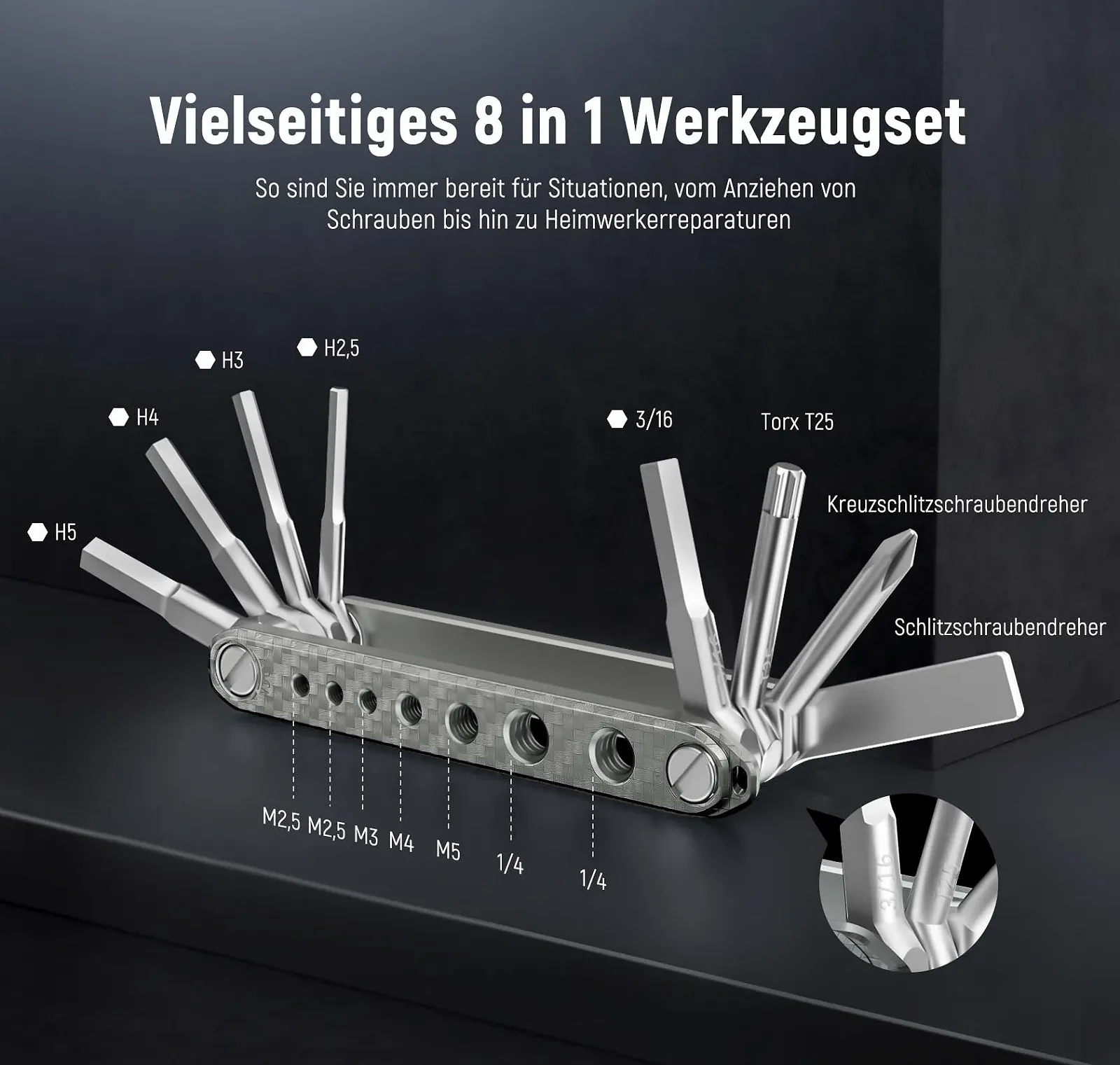 Набор отверток NEEWER 8 в 1 складной UA006, фото №2