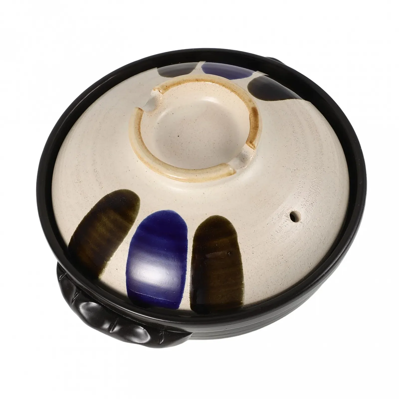 Горшок керамический винтажный с крышкой и двойной ручкой для открытого огня Серый, фото №1