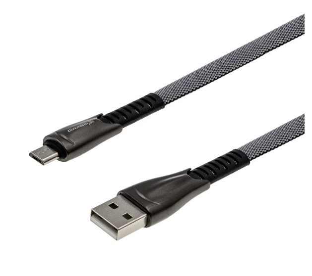 Кабель Grand-X USB microUSB 2A 1м Black FM09, фото №1