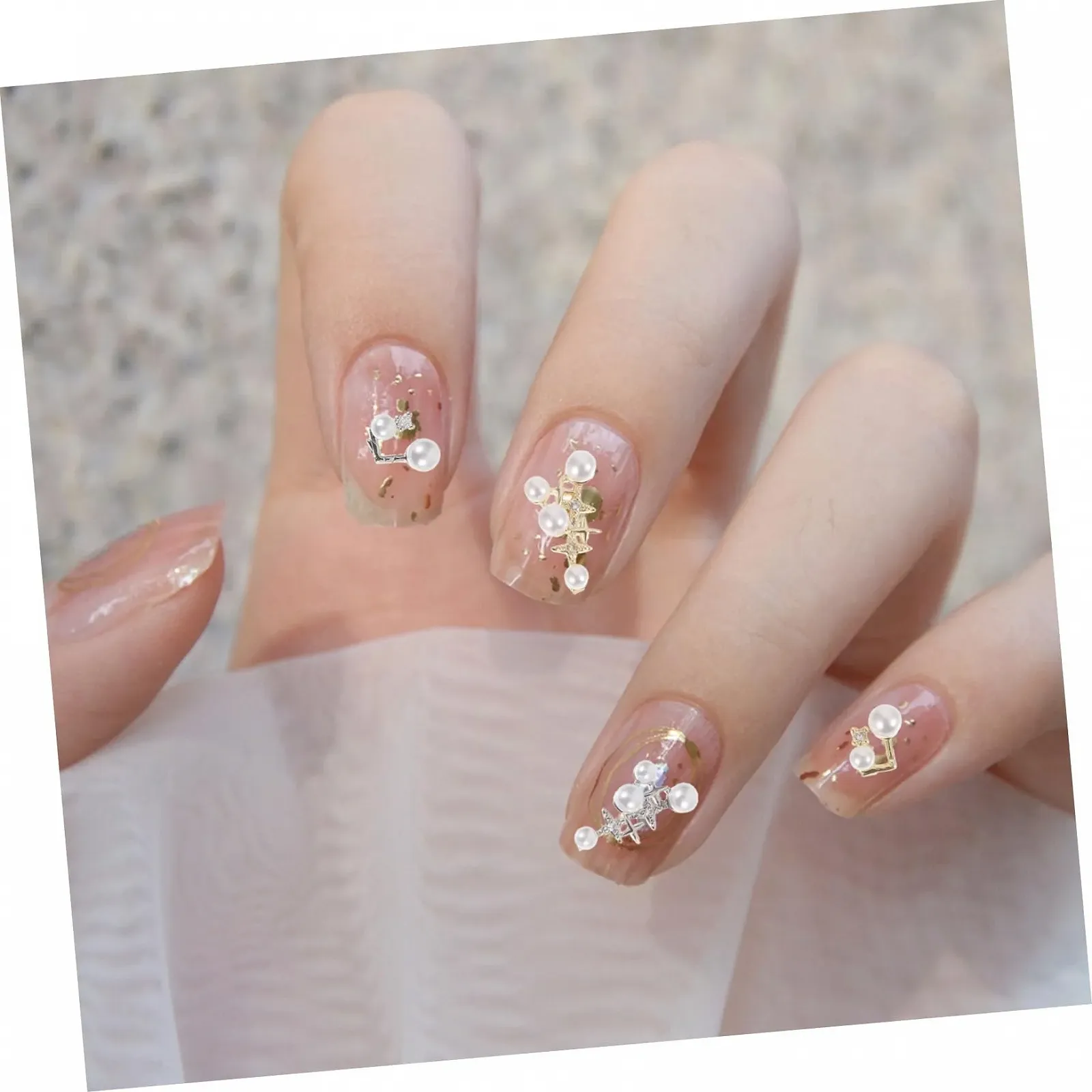 Набір прикрас для нігтів (4 шт.) Штучні перлини, фото №3