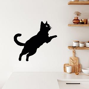Наклейка на стіну GRAZDesign Cat Jumping 57 x 50 см Чорна - Фото 1