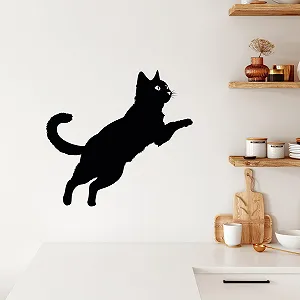 Наклейка на стіну GRAZDesign Cat Jumping 57 x 50 см Чорна - Фото 1