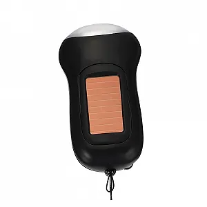 Фонарь UKCOCO Солнечный Ручной LED фонарь для улицы Ручной инструмент для выживания Аварийные фонари Мигающий Перезаряжаемый прибор UV Пластик Черный - Фото 1
