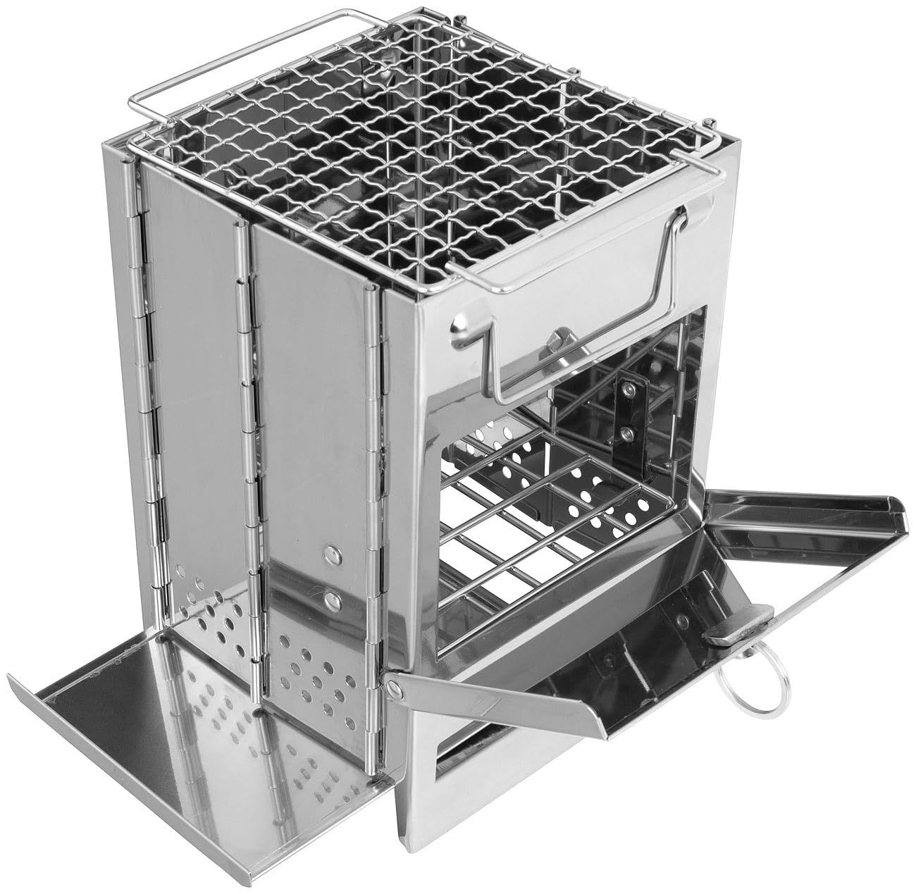 PЕARL Плита 4 нержавіюча сталь (грати для приготування їжі, пічка hoho), фото №7