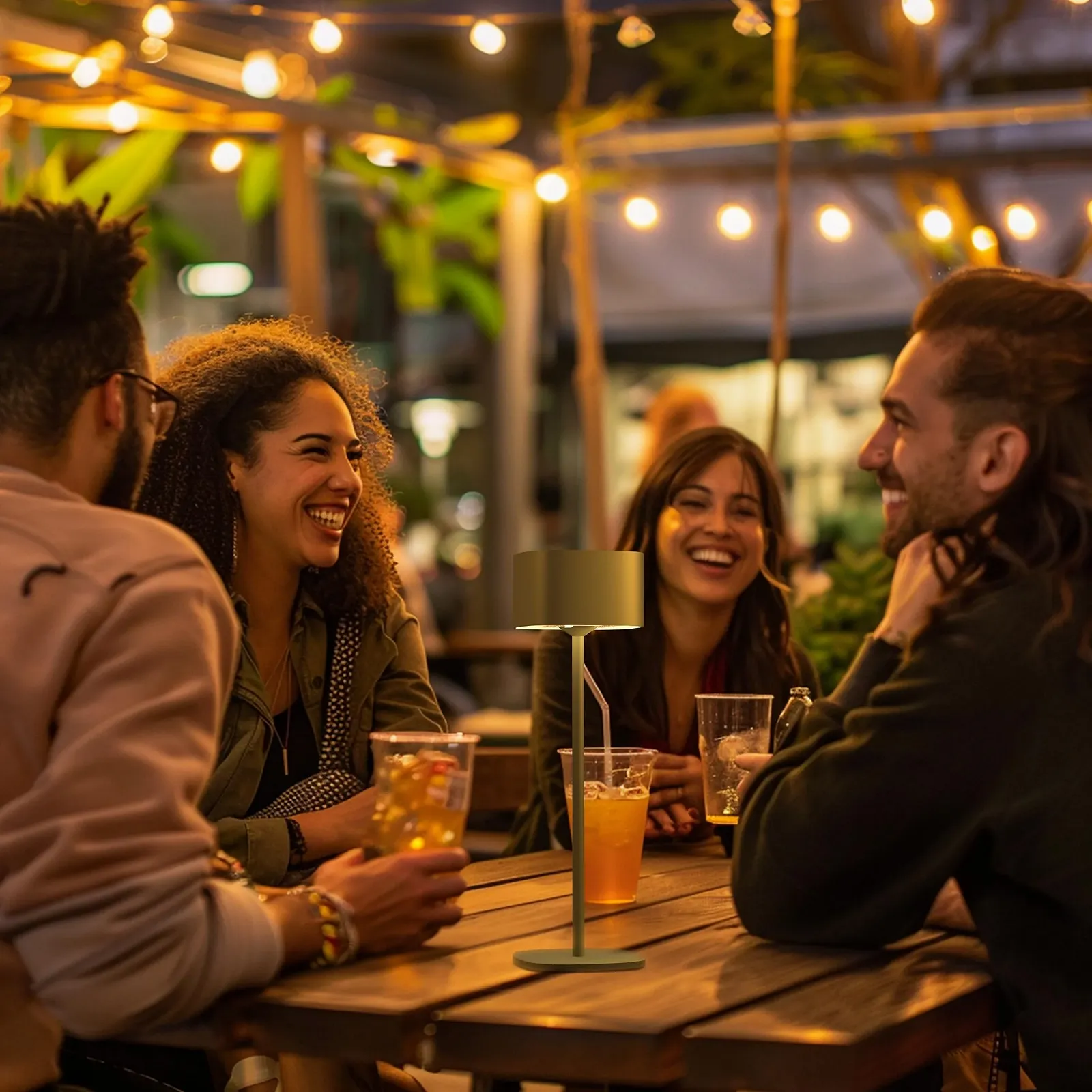 Настільна лампа CALEX Serino акумуляторна бездротова димована тепла біла водонепроникна алюмінієва Зелена, фото №4