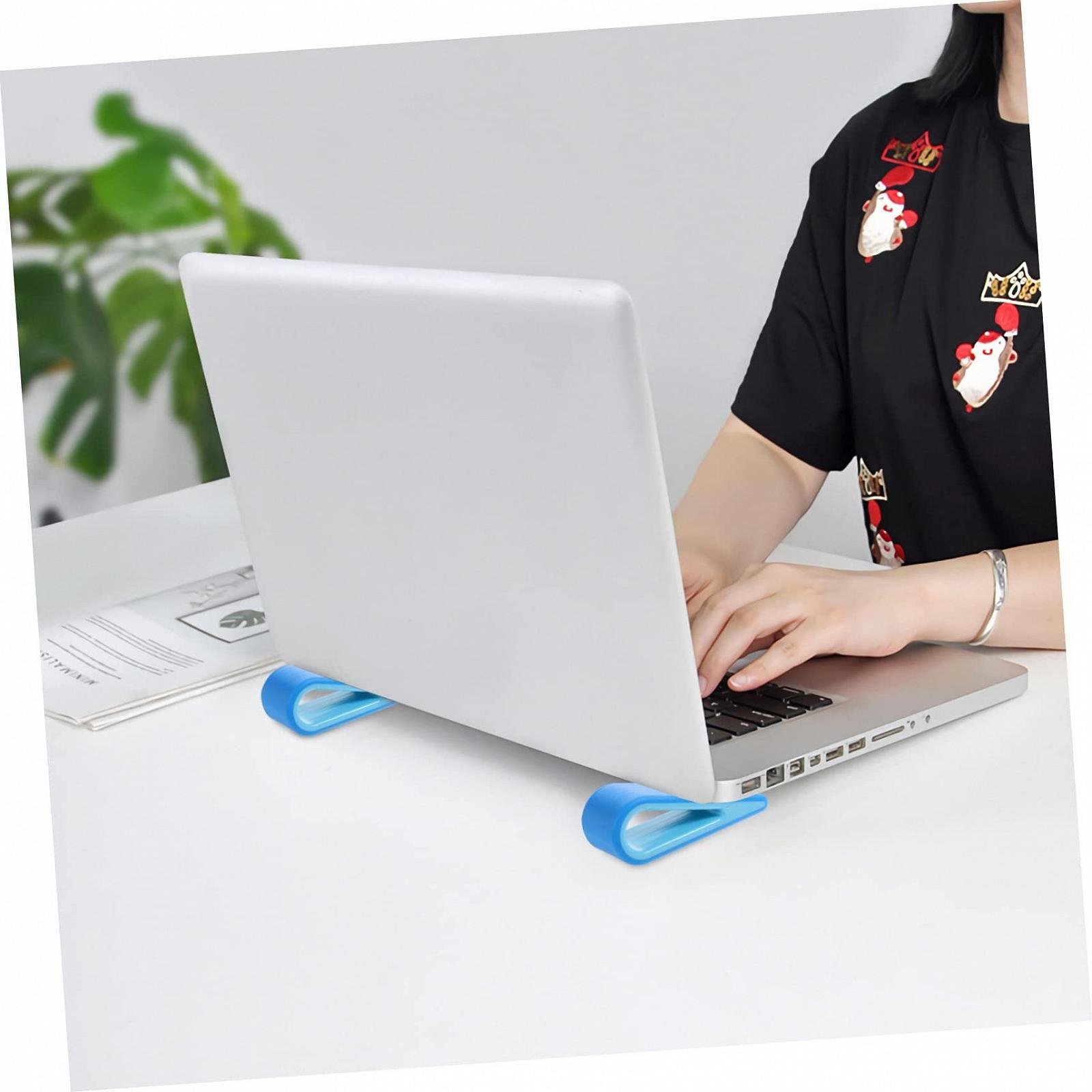 Подставка для ноутбука GALPADA 4 шт. пластиковая с охлаждающей подставкой, регулируемая по высоте, с отверстием для кабеля для лучшей вентиляции и организации, фото №7 Подставка для ноутбука GALPADA 4 шт. пластиковая с охлаждающей подставкой, регулируемая по высоте, с отверстием для кабеля для лучшей вентиляции и организации, фото №7