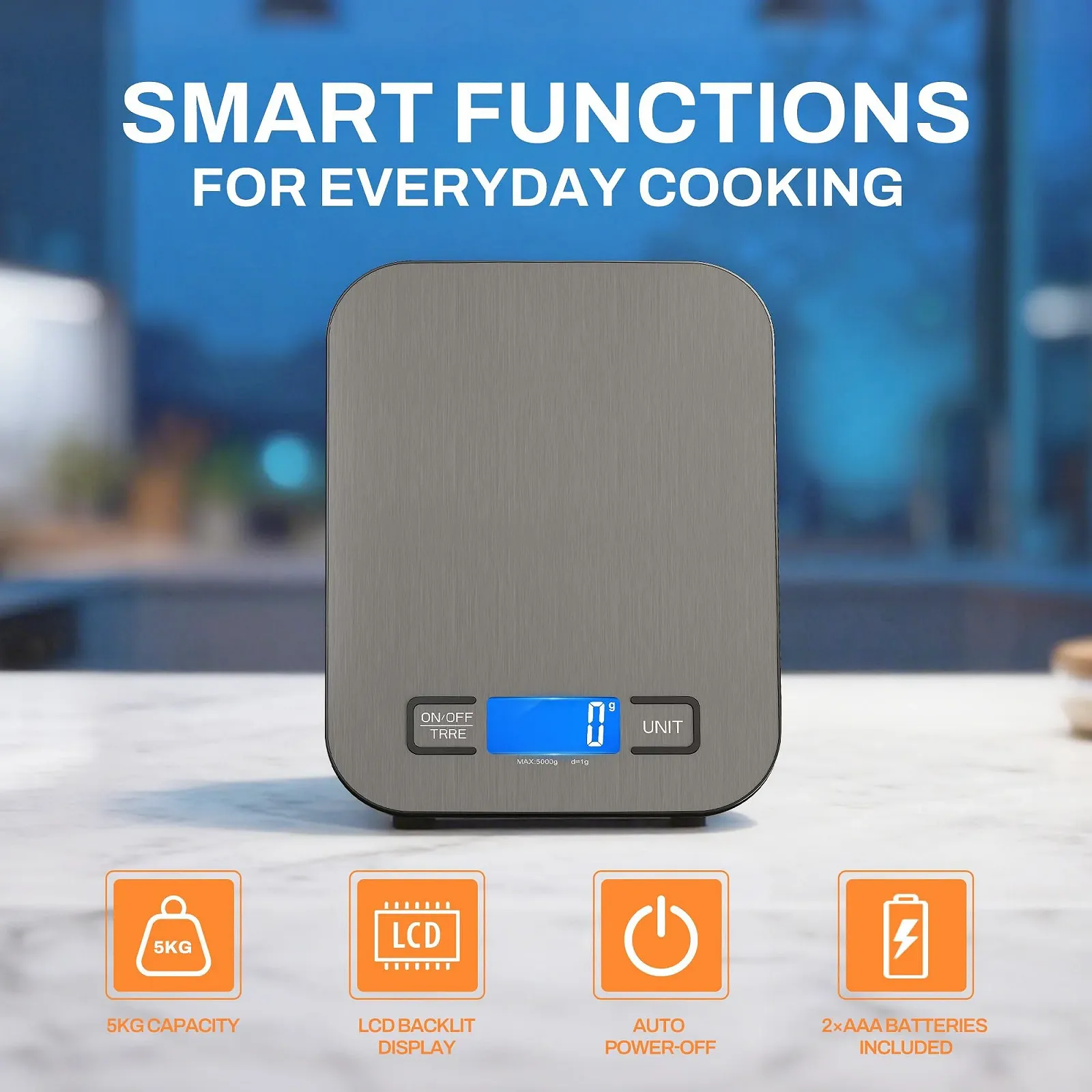 Кухонні ваги QUELIEN Digital 5 кг 1 г Stainless Steel, фото №5