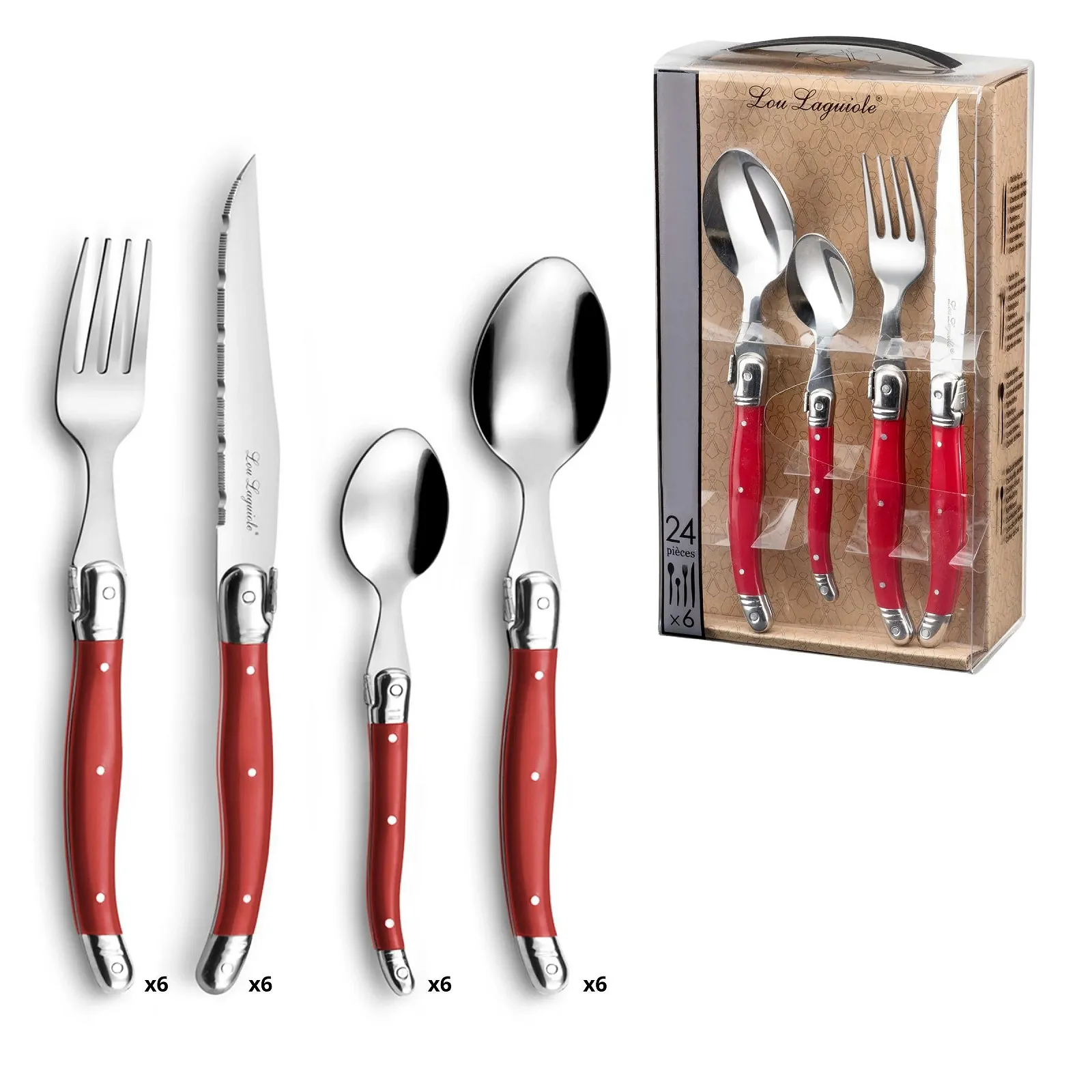 Набір столових приборів для стейка LOU LAGUIOLE Tradition 24 предмети, фото №1 Набір столових приборів для стейка LOU LAGUIOLE Tradition 24 предмети, фото №1