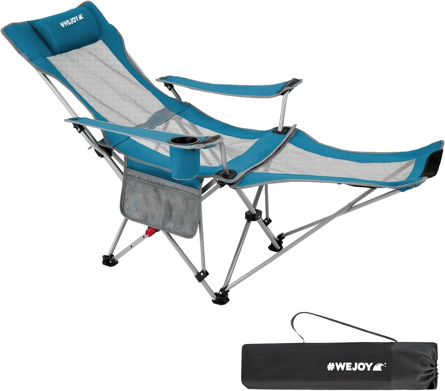 Розкладне крісло для кемпінгу #WEJOY Cyan Mesh 2 в 1 / до 136 кг / Блакитний, фото №1 Розкладне крісло для кемпінгу #WEJOY Cyan Mesh 2 в 1 / до 136 кг / Блакитний, фото №1