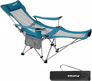 Купити Розкладне крісло для кемпінгу #WEJOY Cyan Mesh 2 в 1 / до 136 кг / Блакитний - Фото 1 Розкладне крісло для кемпінгу #WEJOY Cyan Mesh 2 в 1 / до 136 кг / Блакитний - Фото 1