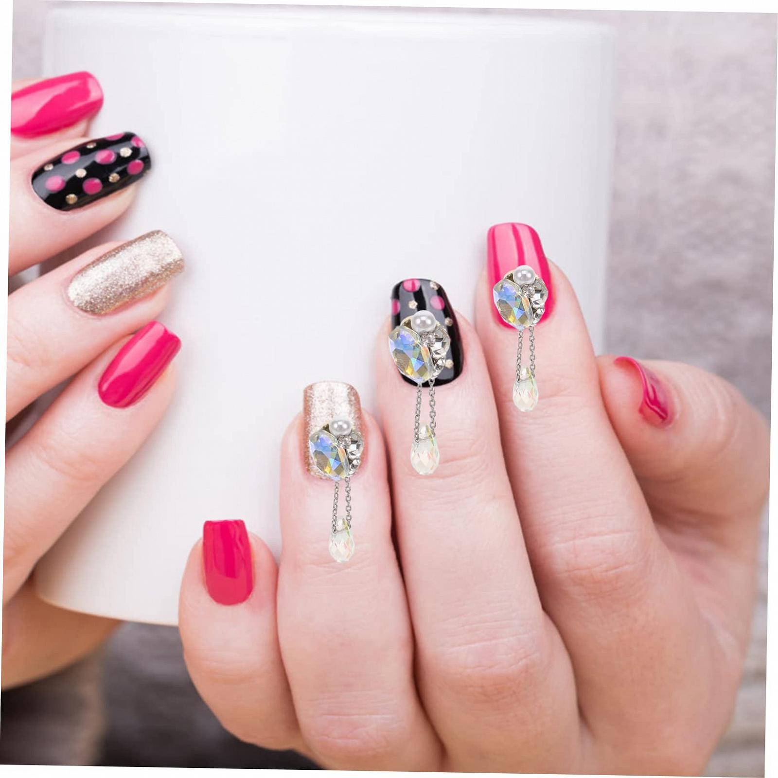 Набор украшений для ногтей 5 шт. Металлический декор для ногтей 3D Самоцветы, фото №7