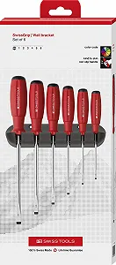 Набір шліцьових викруток PB Swiss Tools SwissGrip PB 8240 6 шт. Розмір 1/2/3/4/5/6 настінне кріплення synthetic.ua - Фото 1