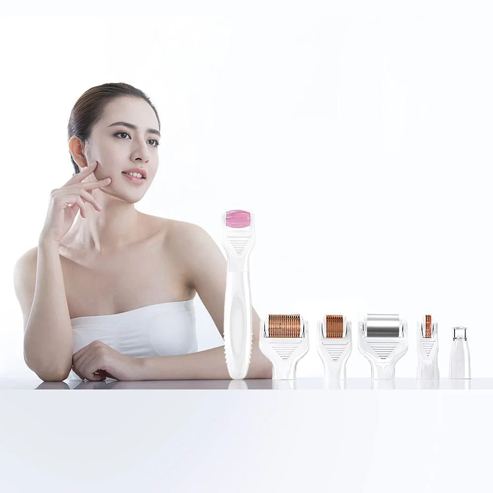 Набір 7-в-1 Derma Roller BOWKA, Нефритовий ролер, фото №8