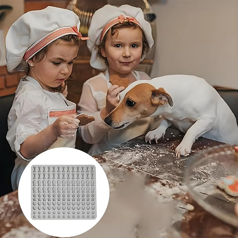 Килимок для випікання печива для собак 5-в-1 Силіконовий BPA-Free 130 ячейок Світло-сірий, фото №5 Килимок для випікання печива для собак 5-в-1 Силіконовий BPA-Free 130 ячейок Світло-сірий, фото №5
