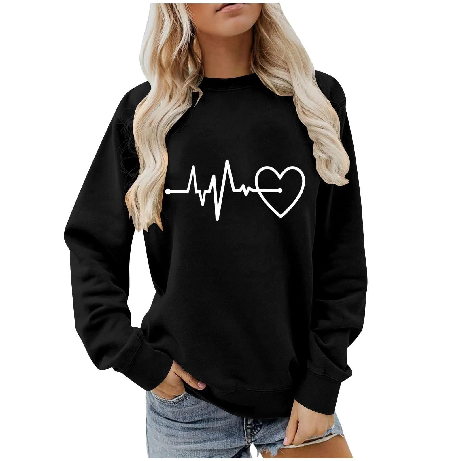 Пуловер Gwnauz Женская Толстовка Женский Джемпер Oversize С Длинными Рукавами Круглый вырез Сердца на День Святого Валентина Принт Уличный стиль Классический Свитер с Принтом Сердца Подарок на День Святого Валентина, фото №1 Пуловер Gwnauz Женская Толстовка Женский Джемпер Oversize С Длинными Рукавами Круглый вырез Сердца на День Святого Валентина Принт Уличный стиль Классический Свитер с Принтом Сердца Подарок на День Святого Валентина, фото №1