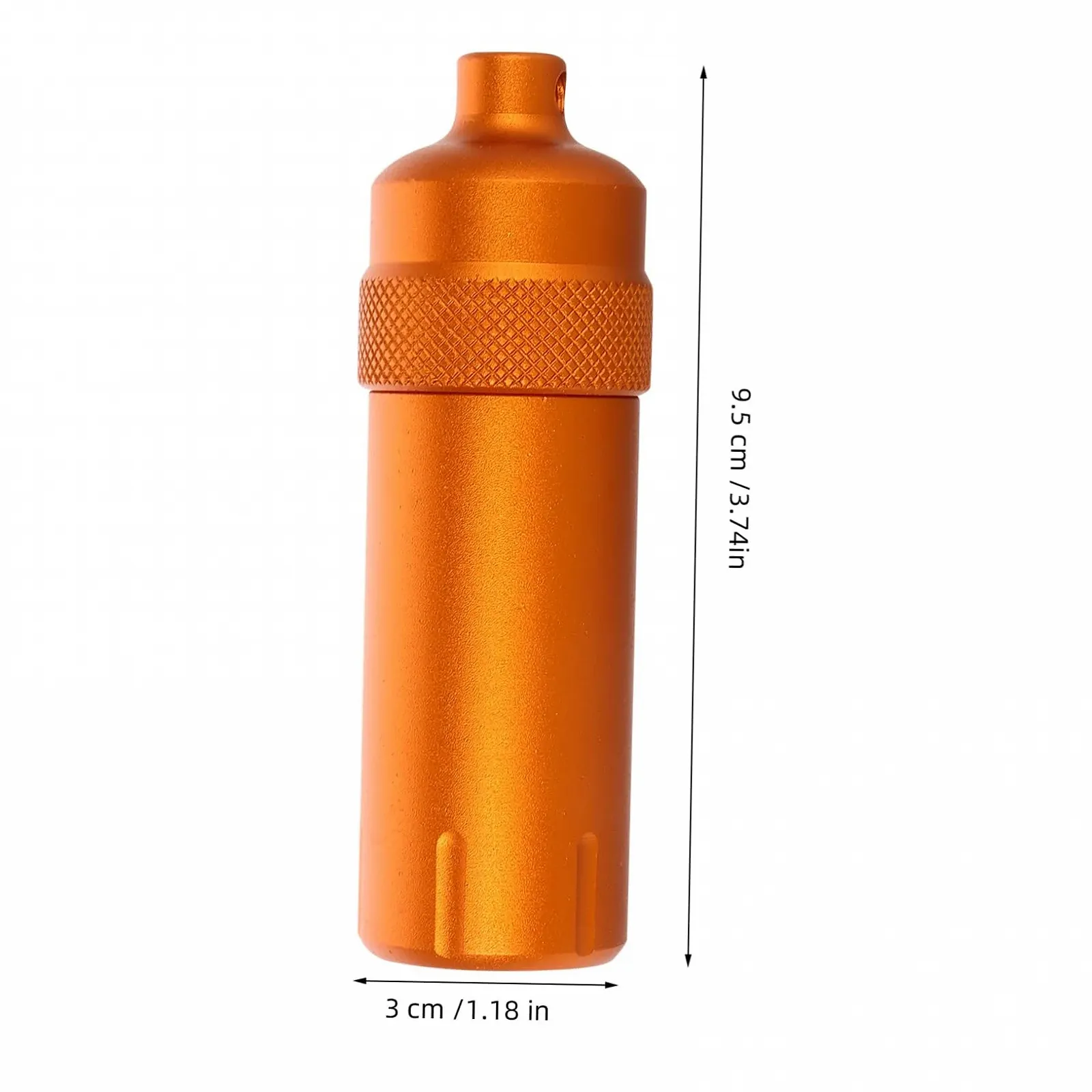 Контейнер для медикаментів водонепроникний тримач таблеток таблетниця футляр для ліків дорожній контейнер для таблеток помаранчевий алюмінієвий сплав, фото №4