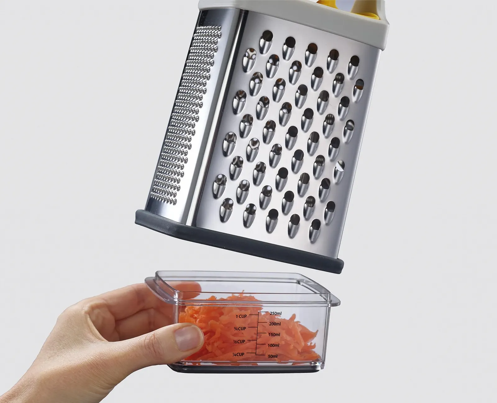 Ручна терка Joseph Joseph Multi-Grip з контейнером, леза з нержавіючої сталі, нековзна, можна мити в посудомийній машині, фото №2