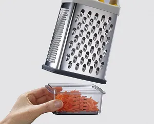 Ручна терка Joseph Joseph Multi-Grip з контейнером, леза з нержавіючої сталі, нековзна, можна мити в посудомийній машині synthetic.ua - Фото 1