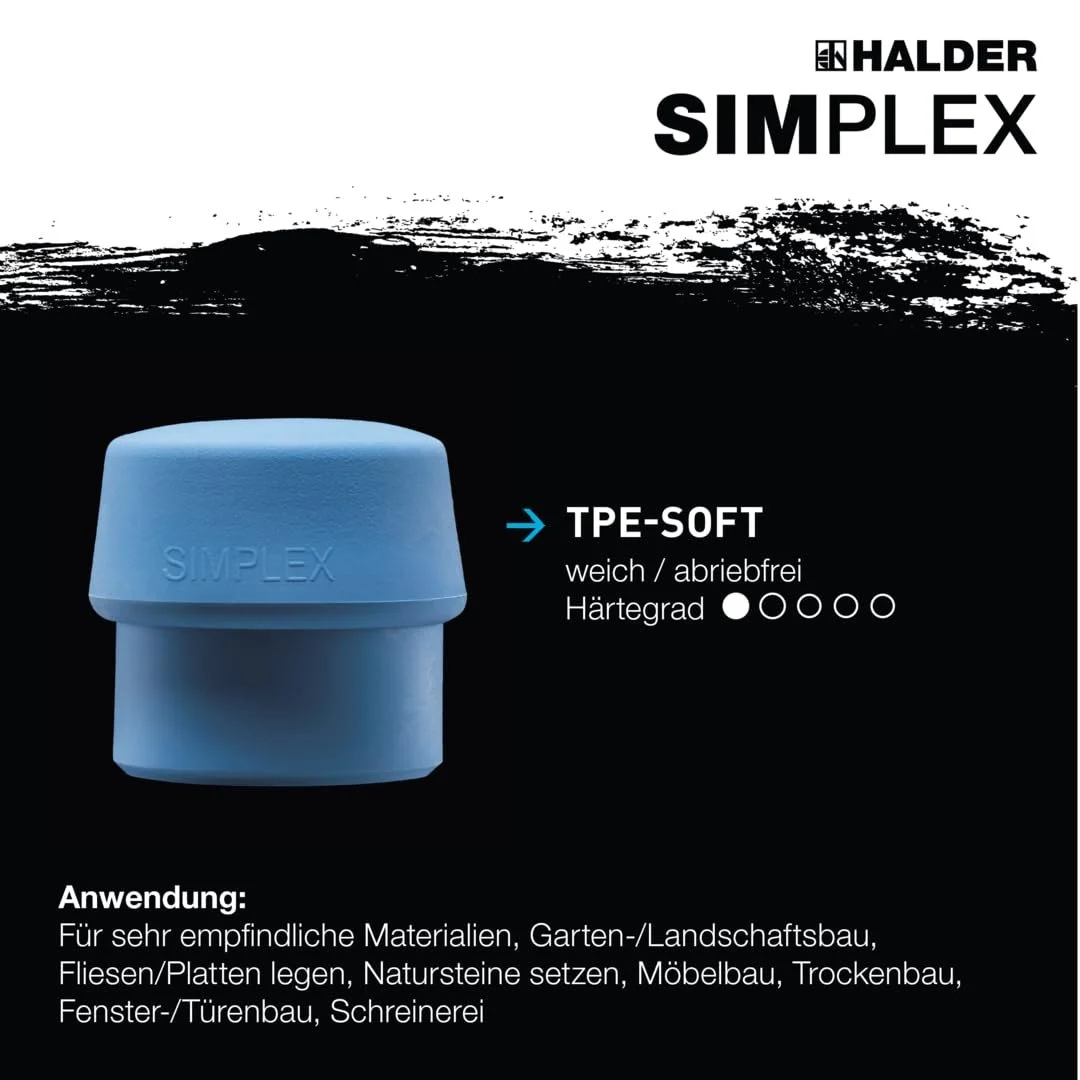 Киянка Halder Simplex 3012040 40 мм, гума / TPE-Soft, багатоколірна, фото №9