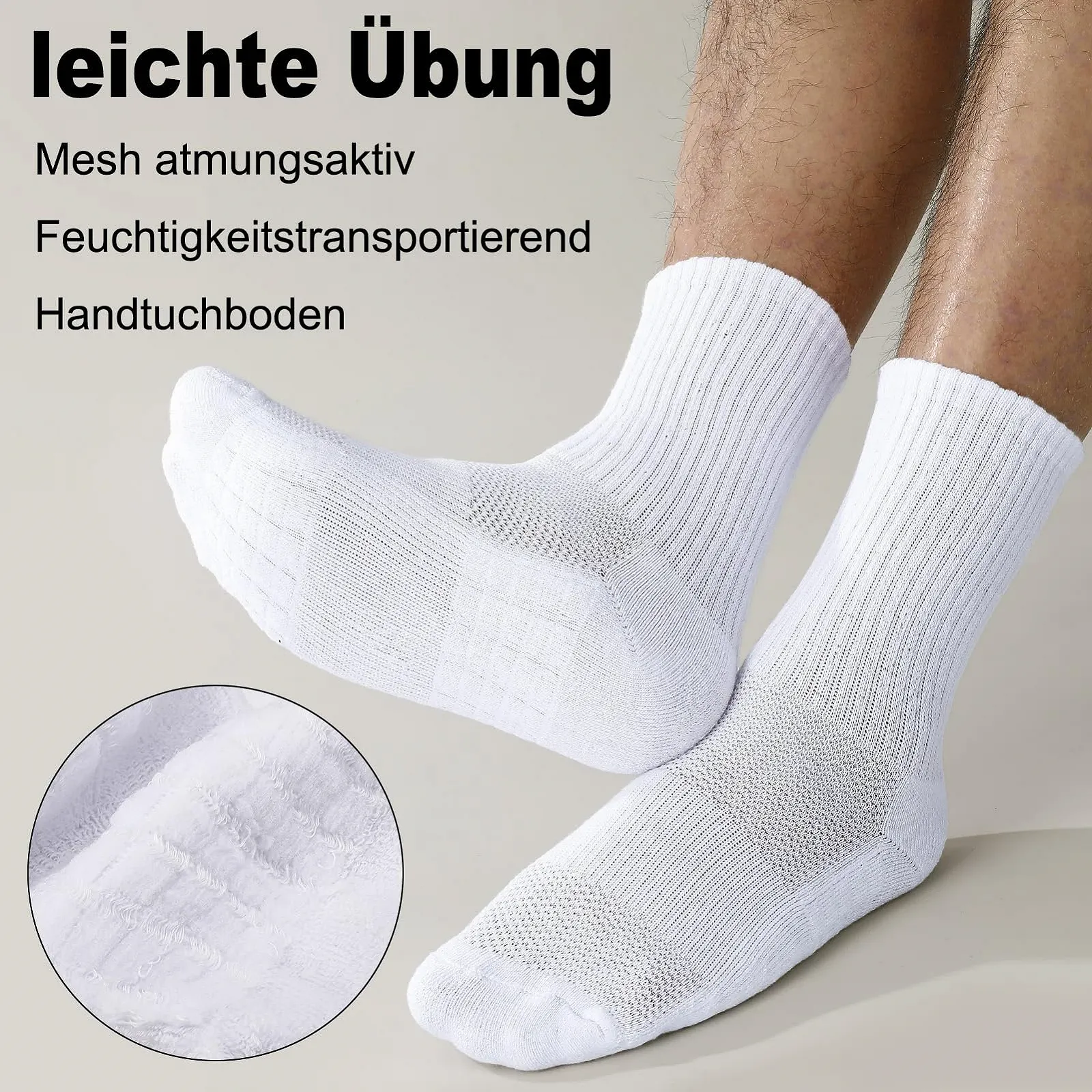 Спортивні шкарпетки Білий, 5 пар, розмір універсальний, фото №4