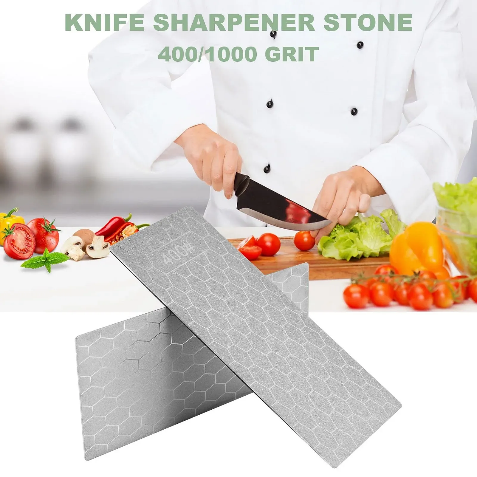 Алмазные точильные камни 2 штуки 400/1000 Grit сотовая поверхность, фото №4