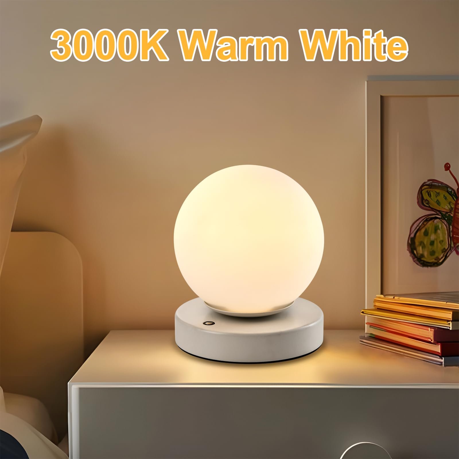 Настільна лампа LQWELL KT11328 3 рівні USB Glass White, фото №3