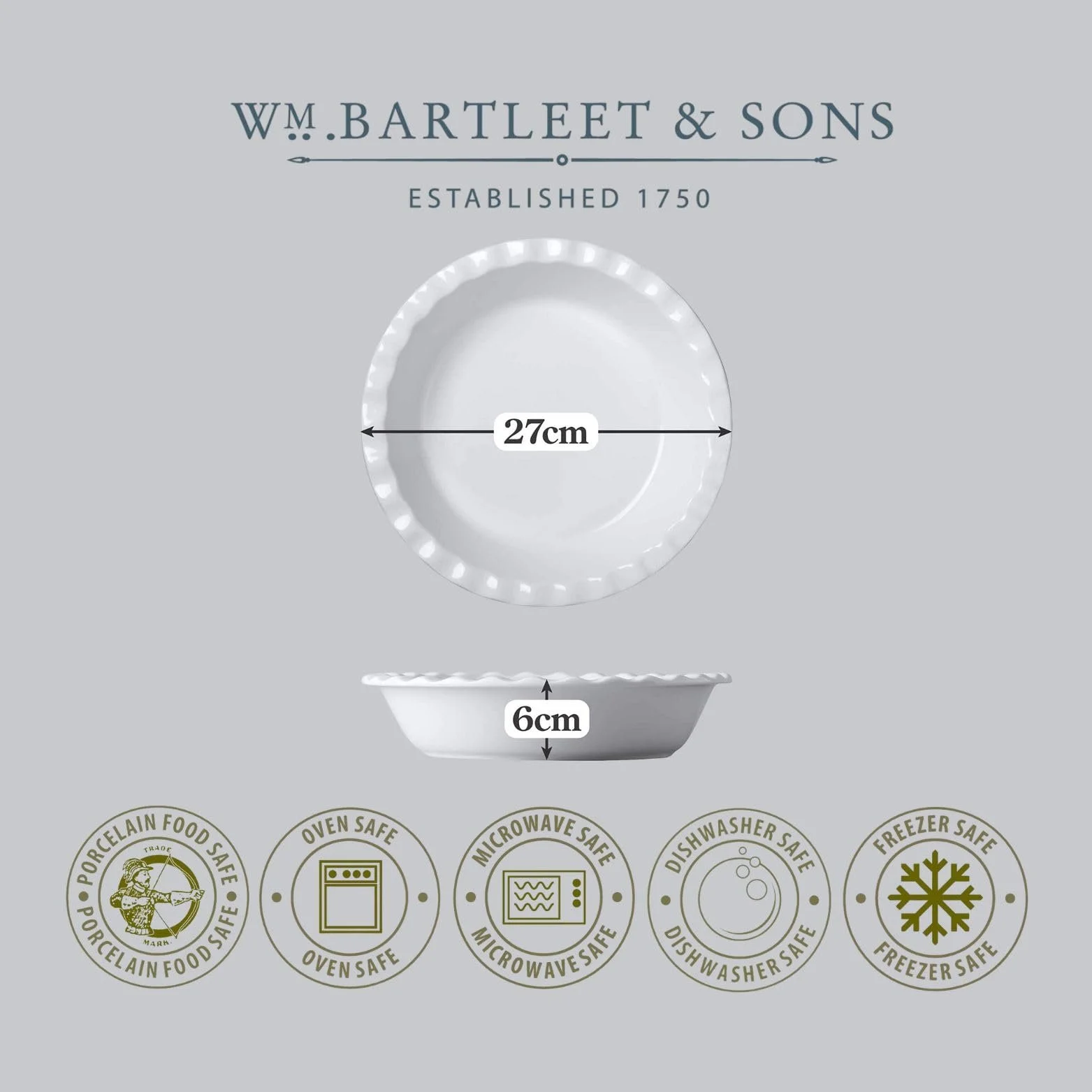 Круглая форма для пирога WM Bartleet & Sons большая с рифленым краем, фото №7 Круглая форма для пирога WM Bartleet & Sons большая с рифленым краем, фото №7