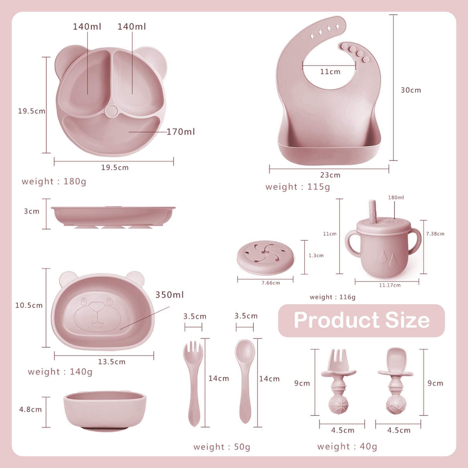 Набор детской посуды Bizcasa силиконовый 9 предметов, фото №4 Набор детской посуды Bizcasa силиконовый 9 предметов, фото №4