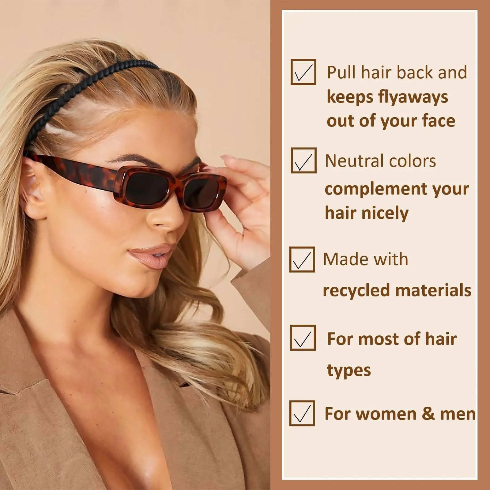 Жіночий обруч для волосся з гребінцем, фото №3