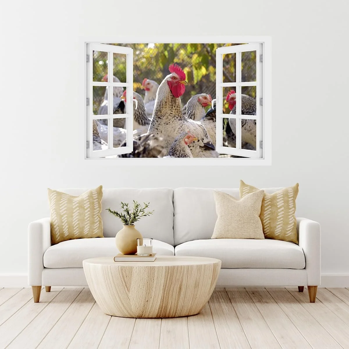 Наклейка на стіну DW000219 Rooster Chickens Farm 105 x 70 см, фото №2