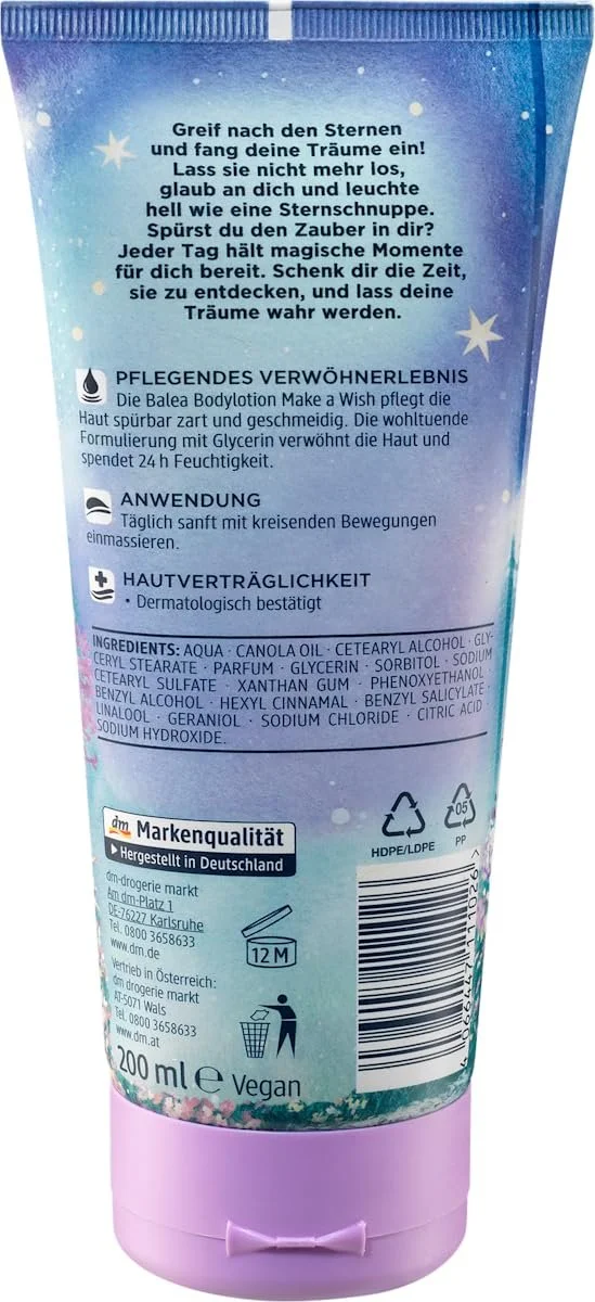Набір лосьйонів для тіла Balea: Oriental Plum зволожує 200 мл + лосьйон для тіла Make a Wish Star Magic Fragrance 2 x 200 мл, фото №6