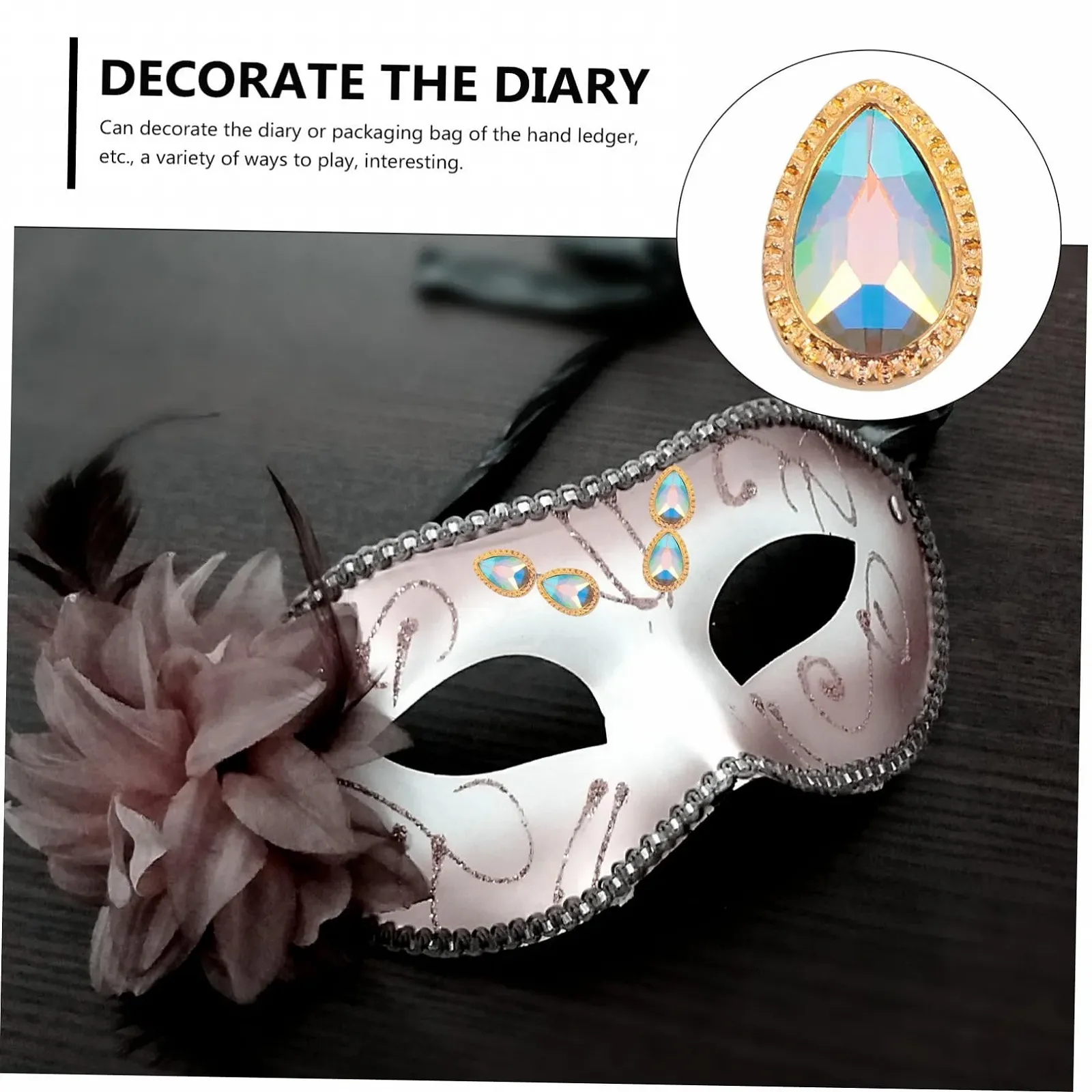 Прикраси для нігтів Крапля Кристали та Стрази Золотий Сплав, фото №5