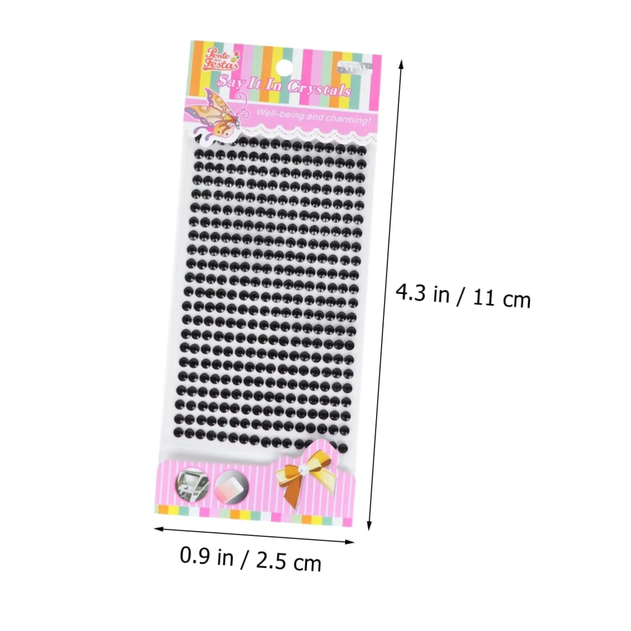 Стрази FRCOLOR Самоклеючі 702 шт Чорний, фото №8