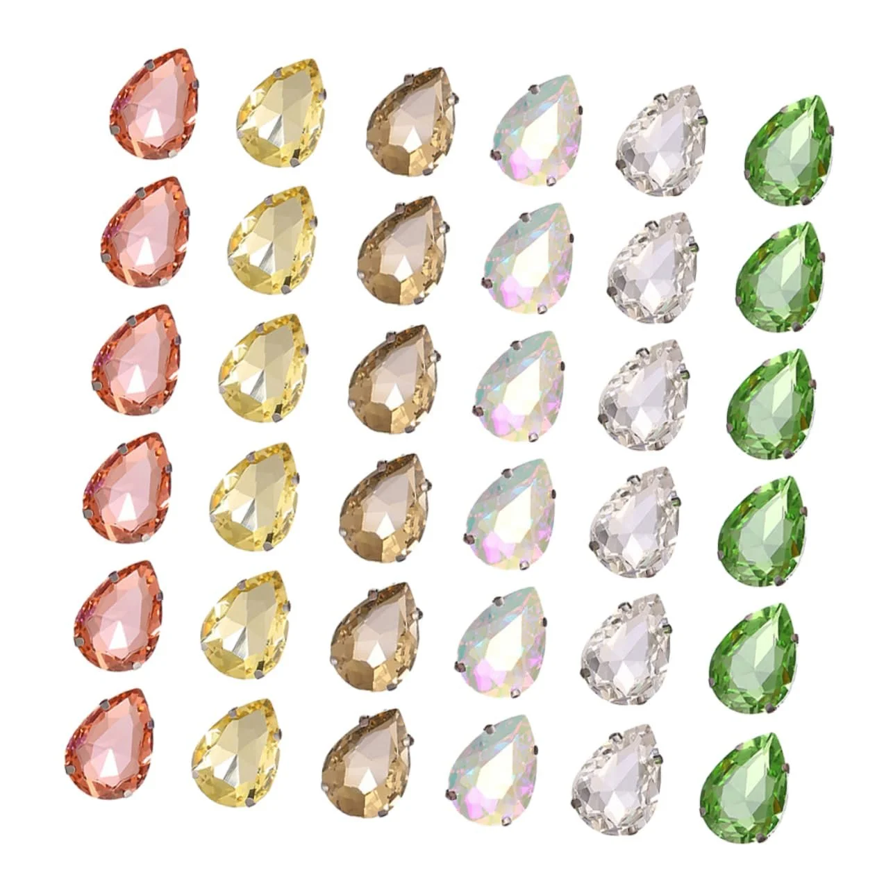 Стрази Крапля Tofficu 150 шт. Аксесуари для взуття, кришталеві прикраси, плоскі дорогоцінні камені у формі сльози для одягу, скляні, фото №6