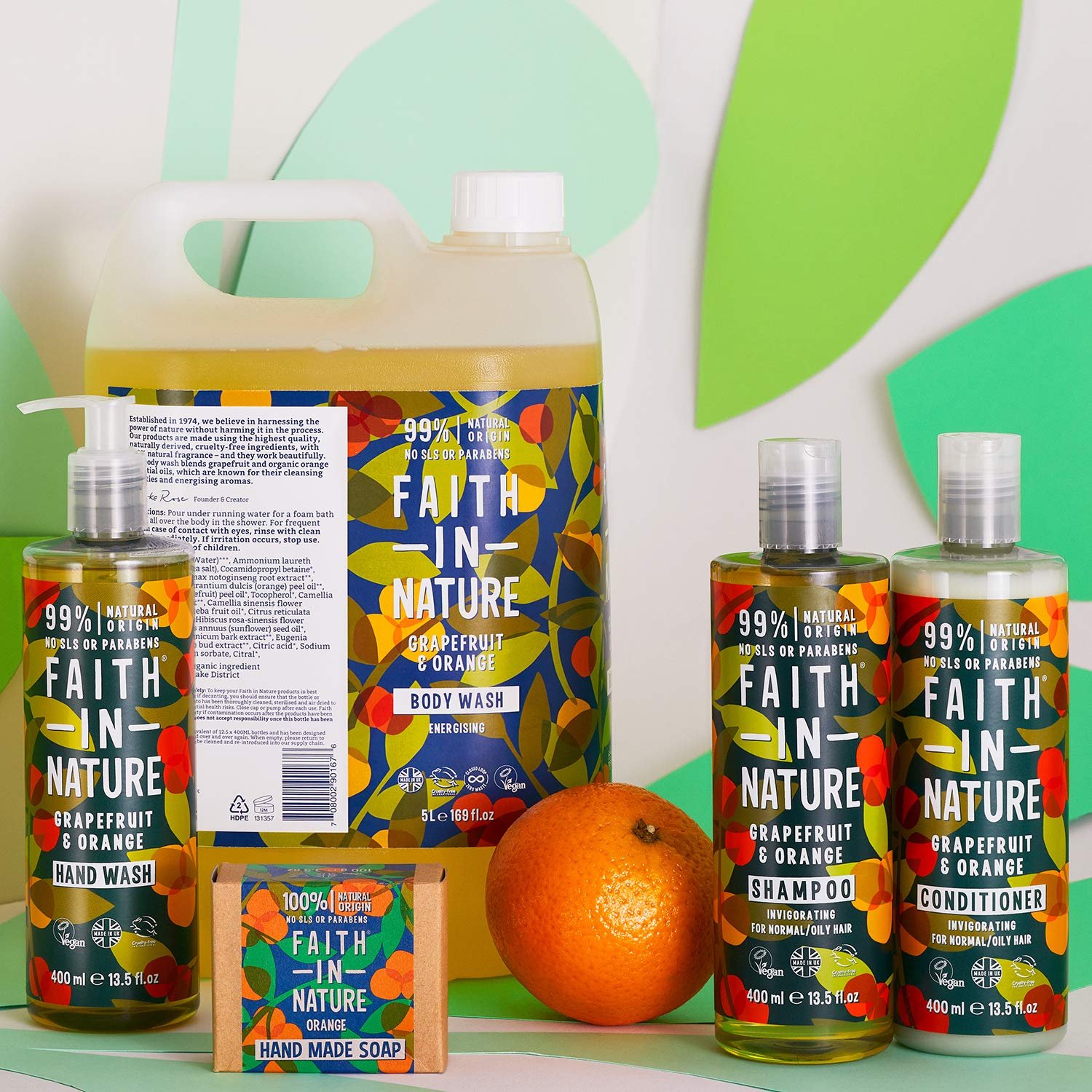 Гель для душу Faith In Nature Natural Grapefruit & Orange 2 х 400 мл, фото №6